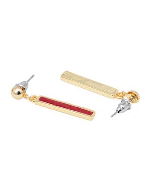 red metal drop earring - 17327616 - Standard Image - 3