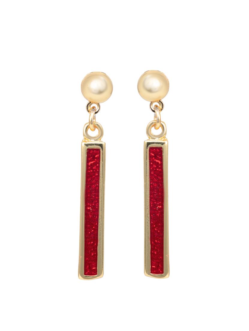 red metal drop earring - 17327616 - Zoom Image - 2