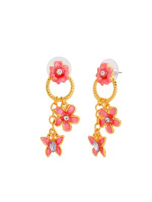 pink metal chandellier earring - 17327621 - Standard Image - 4
