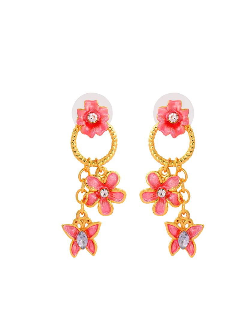 pink metal chandellier earring - 17327621 - Zoom Image - 2