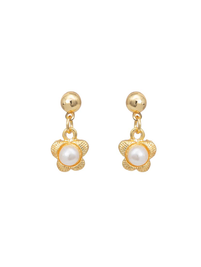 white metal drop earring - 17327623 - Zoom Image - 2