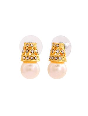 white metal studs earring - 17327624 - Standard Image - 3