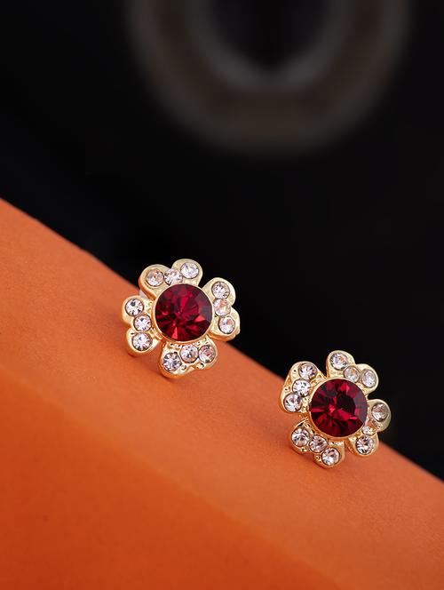 red metal studs earring - 17327627 - Standard Image - 1