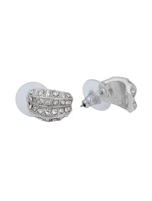 white metal studs earring - 17327634 - Standard Image - 3