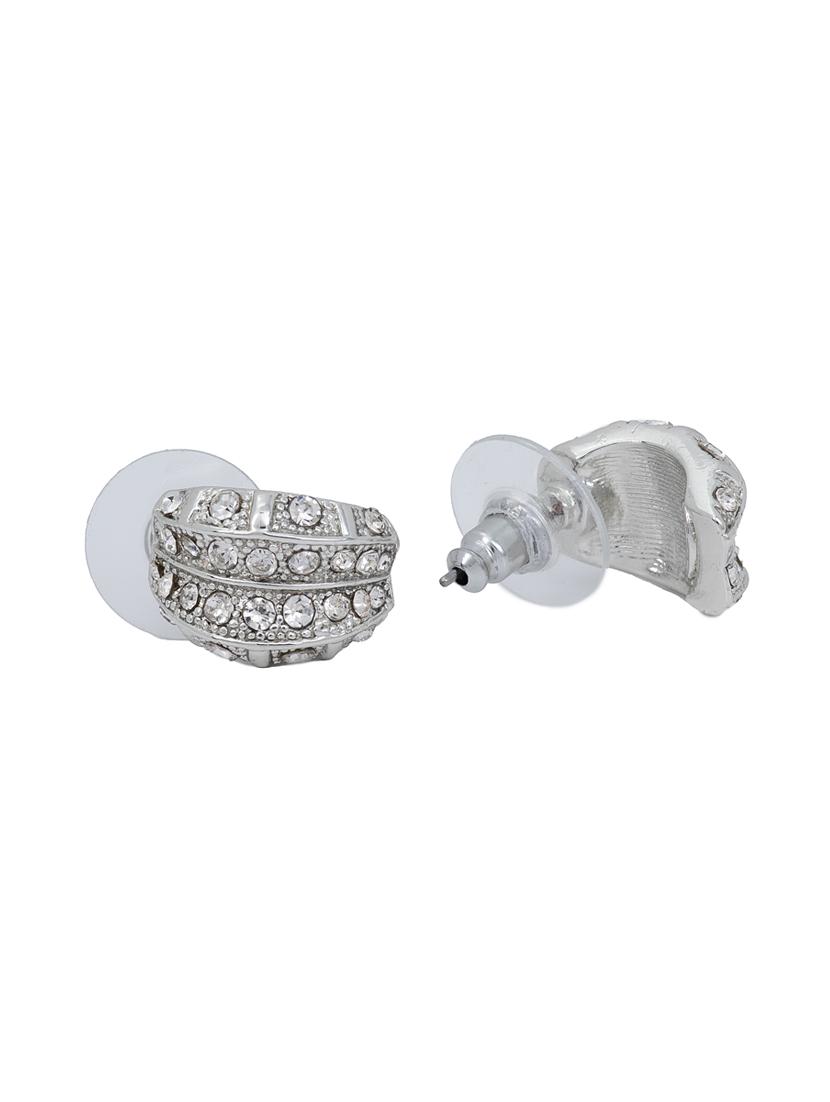 white metal studs earring - 17327634 - Zoom Image - 3