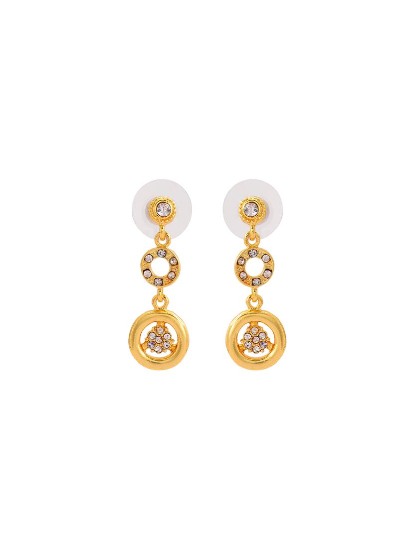 gold metal drop earring - 17327636 - Zoom Image - 2