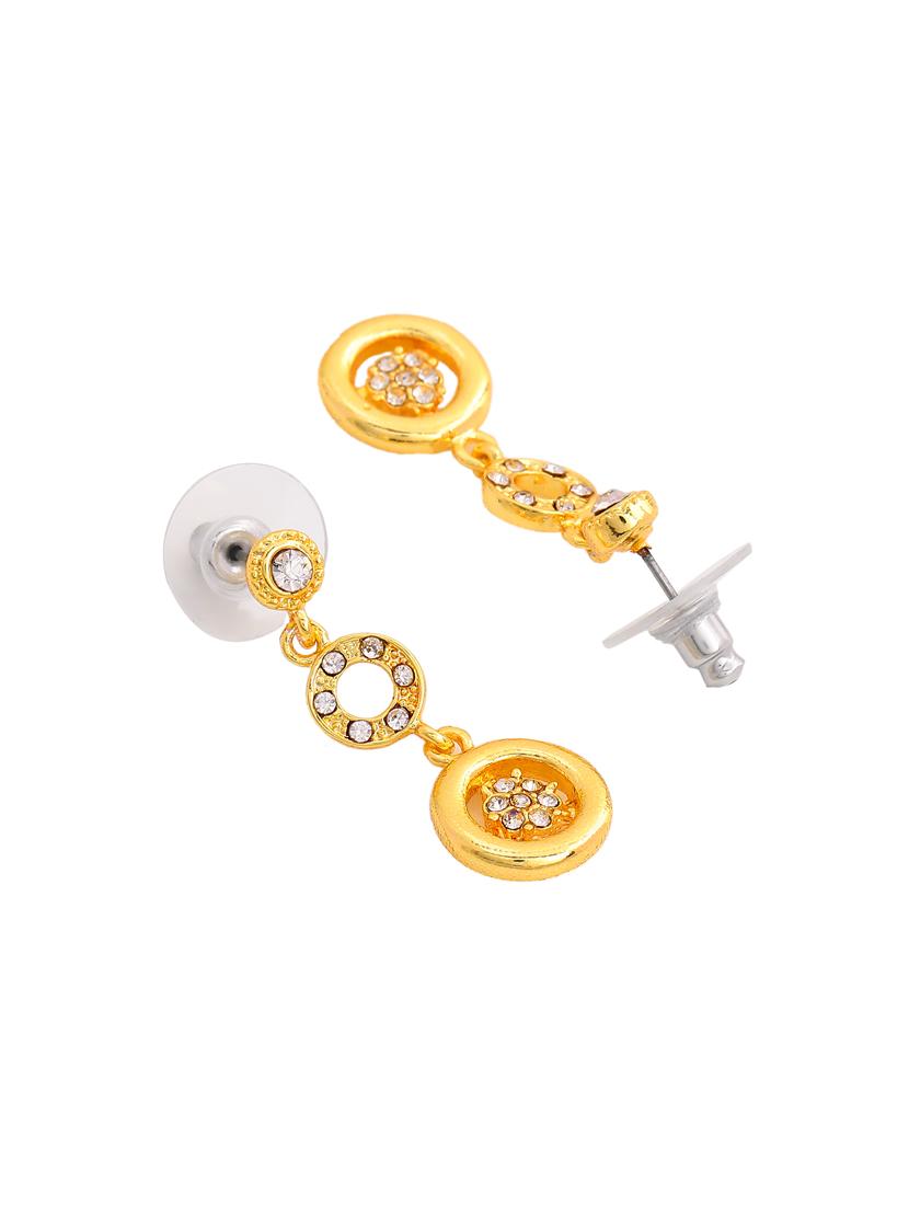 gold metal drop earring - 17327636 - Zoom Image - 4
