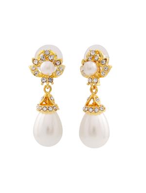 white metal drop earring - 17327637 - Standard Image - 2