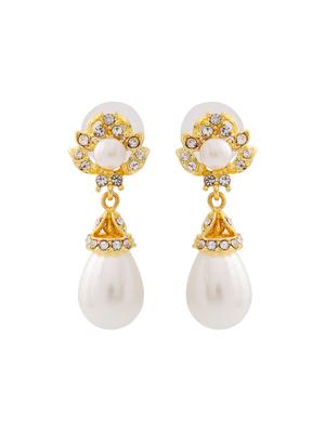 white metal drop earring - 17327637 - Standard Image - 3