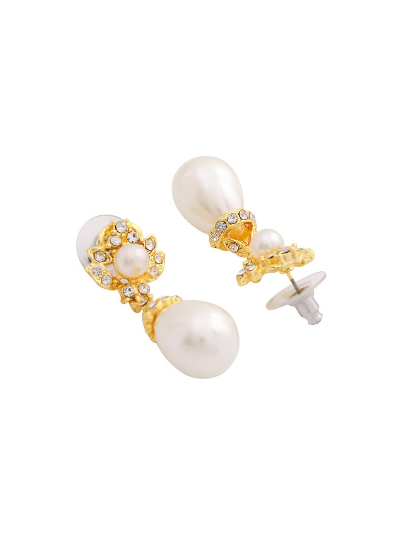 white metal drop earring - 17327637 - Zoom Image - 4