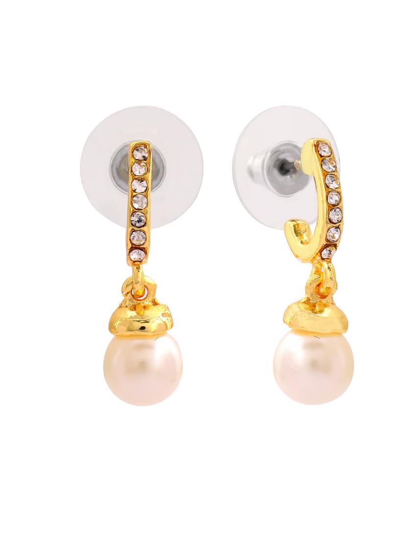 white metal drop earring - 17327640 - Zoom Image - 2