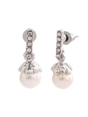 white metal drop earring - 17327650 - Standard Image - 3