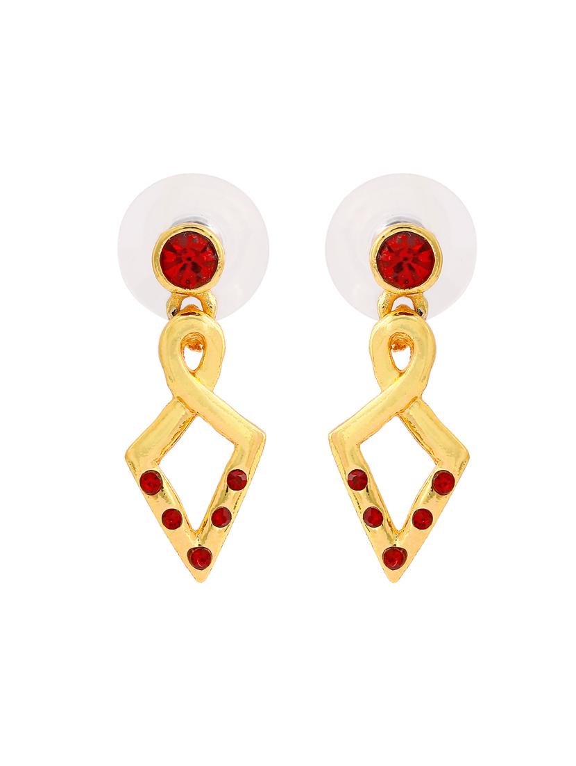 red metal drop earring - 17327651 - Zoom Image - 4