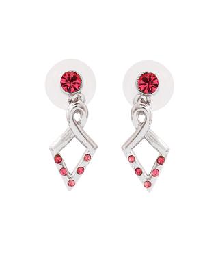 pink metal drop earring - 17327654 - Standard Image - 3