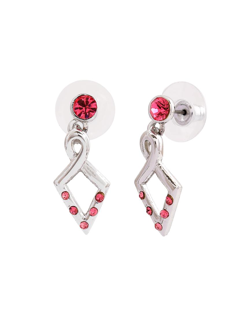pink metal drop earring - 17327654 - Zoom Image - 2