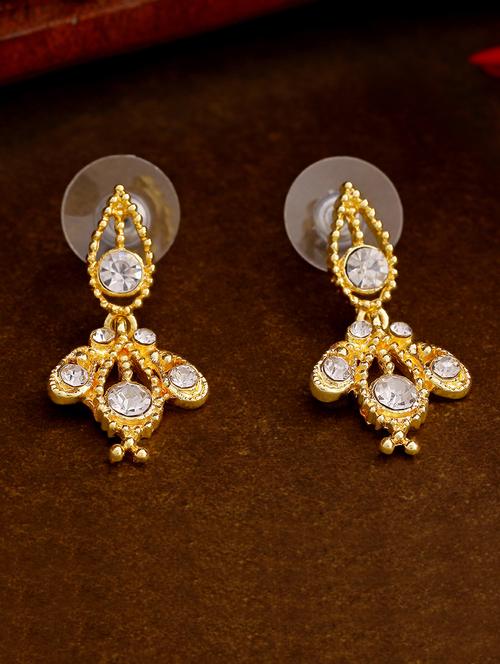 white metal drop earring - 17327655 - Standard Image - 1