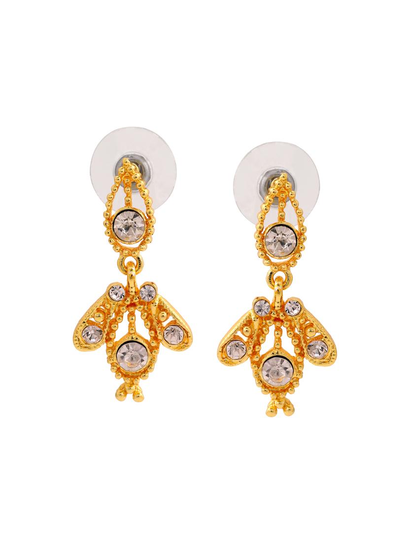 white metal drop earring - 17327655 - Zoom Image - 2