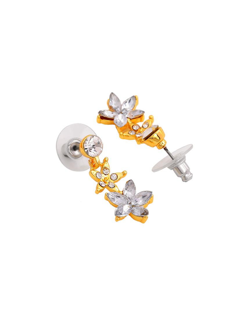 silver metal drop earring - 17327657 - Zoom Image - 2