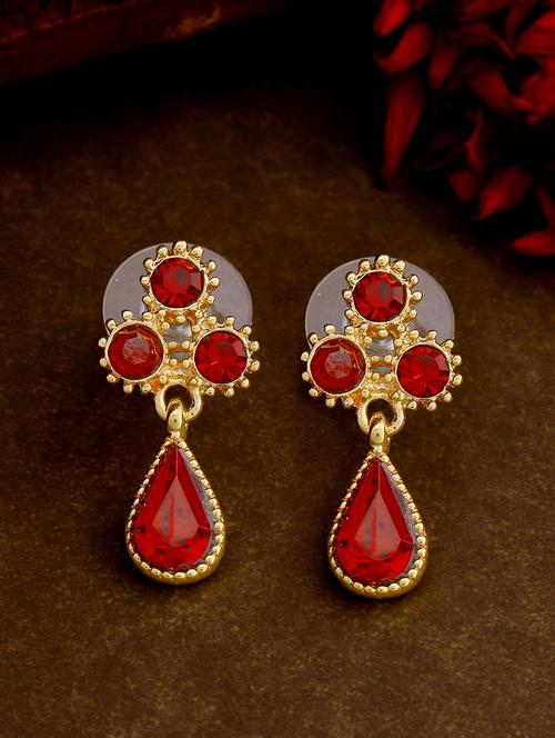 red metal drop earring - 17327658 - Standard Image - 1