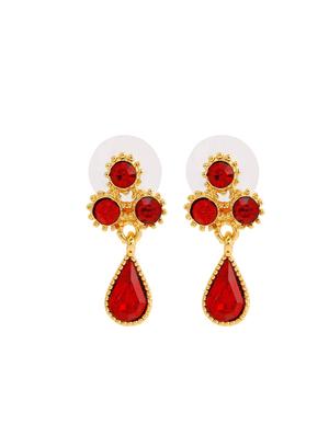 red metal drop earring - 17327658 - Standard Image - 3