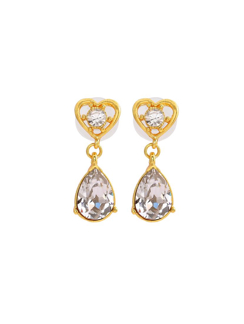 silver metal drop earring - 17327660 - Zoom Image - 2