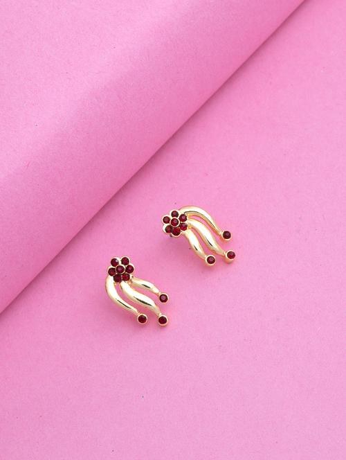 gold metal studs earring - 17327668 - Standard Image - 1