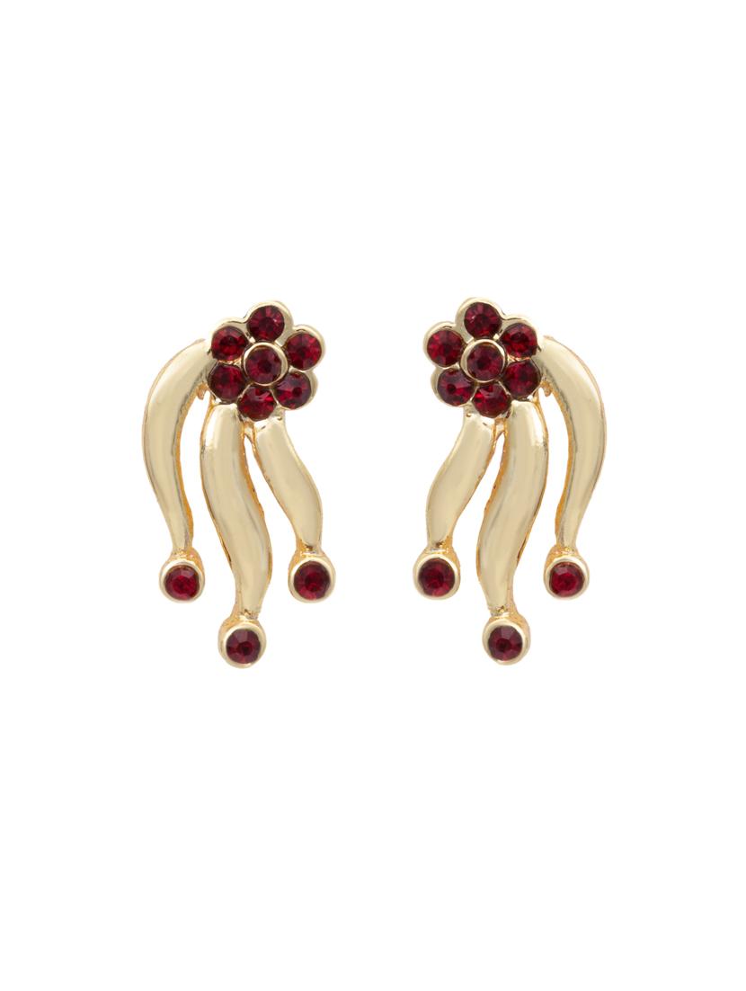 gold metal studs earring - 17327668 - Zoom Image - 3