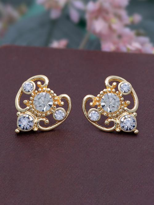 gold metal studs earring - 17327673 - Standard Image - 1