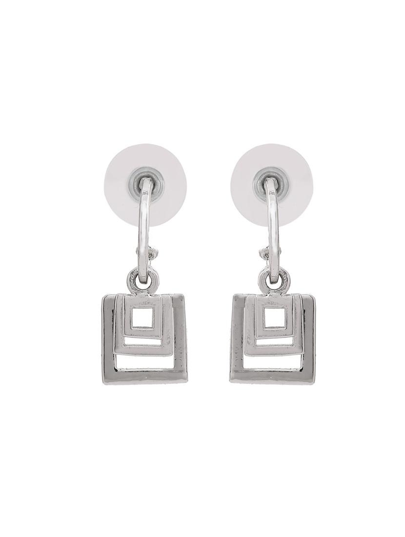 silver metal hoop earring - 17327675 - Zoom Image - 3
