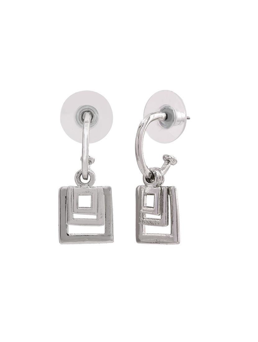 silver metal hoop earring - 17327675 - Zoom Image - 4