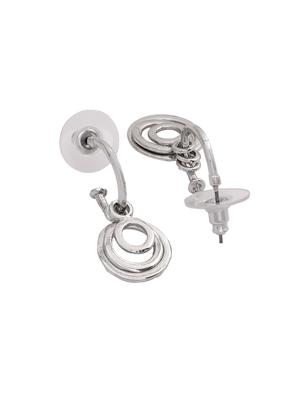 silver metal hoop earring - 17327676 - Standard Image - 4