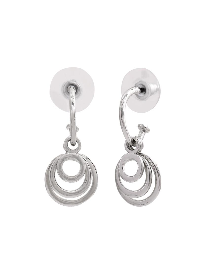 silver metal hoop earring - 17327676 - Zoom Image - 2