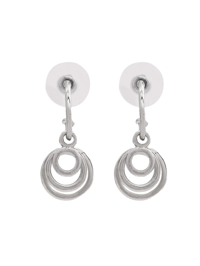 silver metal hoop earring - 17327676 - Zoom Image - 3