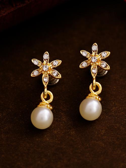 white metal drop earring - 17327677 - Standard Image - 1