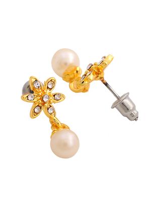 white metal drop earring - 17327677 - Standard Image - 3