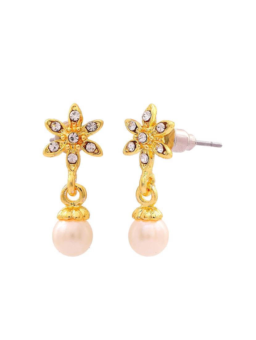 white metal drop earring - 17327677 - Zoom Image - 2