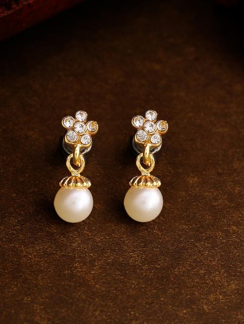 white metal drop earring - 17327678 - Standard Image - 1
