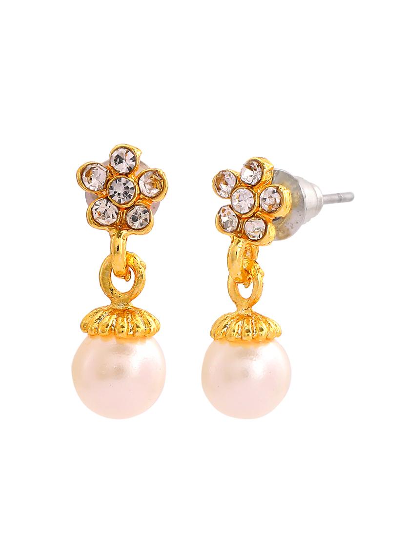 white metal drop earring - 17327678 - Zoom Image - 2