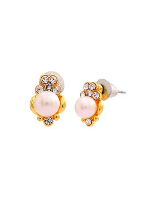 white metal studs earring - 17327680 - Standard Image - 3