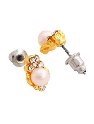 white metal studs earring - 17327680 - Standard Image - 4