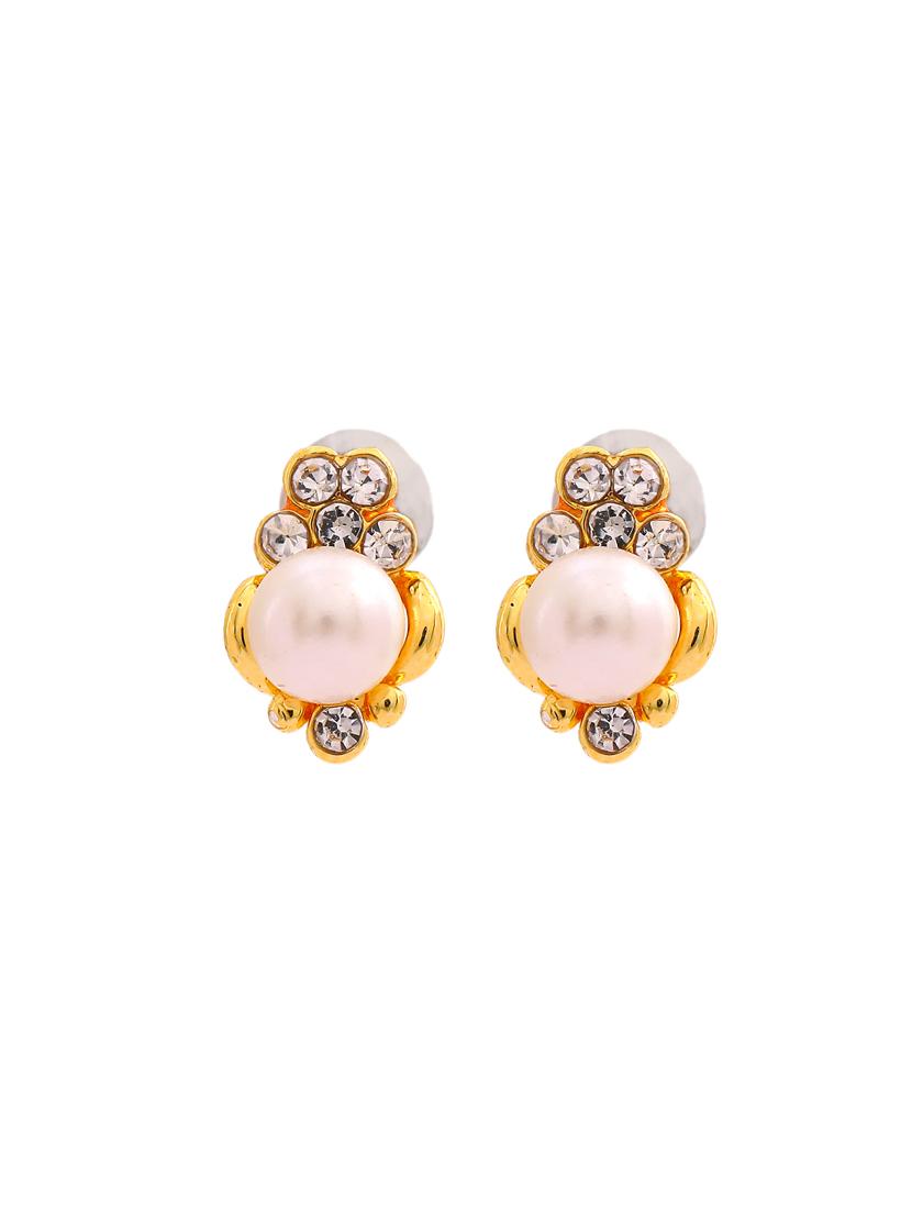 white metal studs earring - 17327680 - Zoom Image - 2