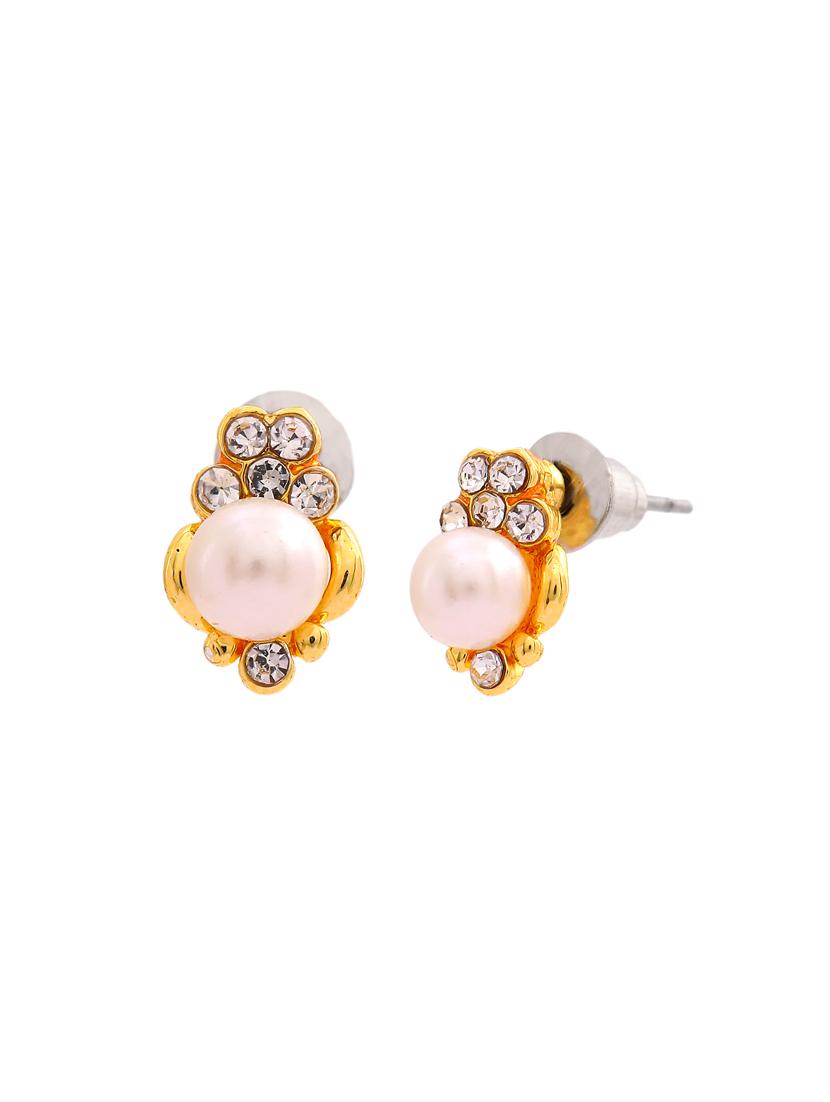 white metal studs earring - 17327680 - Zoom Image - 3