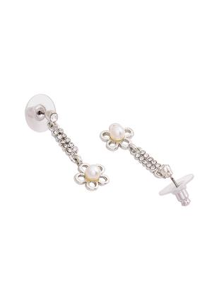 silver metal drop earring - 17327684 - Standard Image - 2