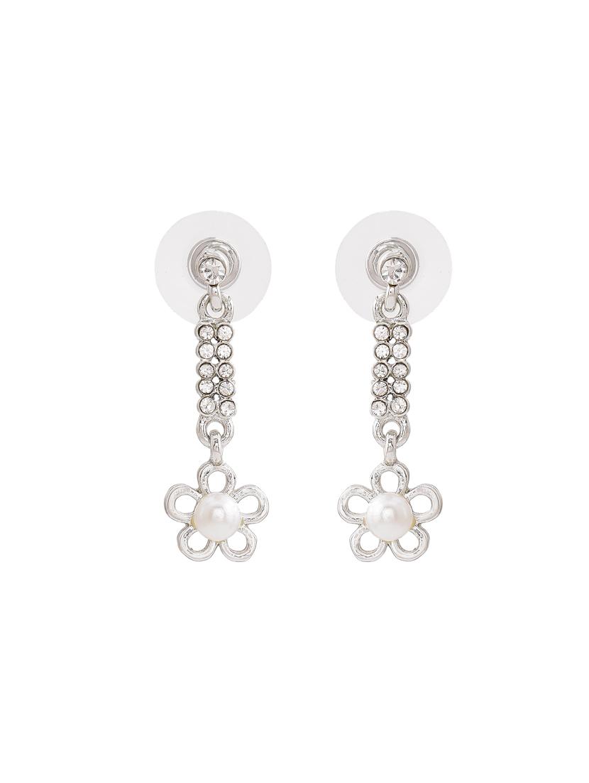 silver metal drop earring - 17327684 - Zoom Image - 4