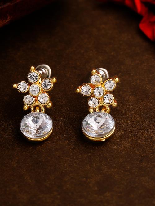 silver metal drop earring - 17327692 - Standard Image - 1