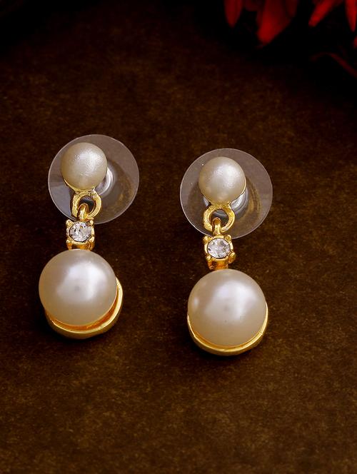 white metal drop earring - 17327695 - Standard Image - 1
