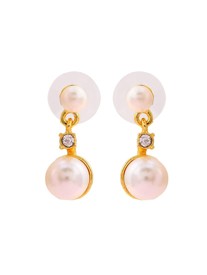 white metal drop earring - 17327695 - Zoom Image - 2