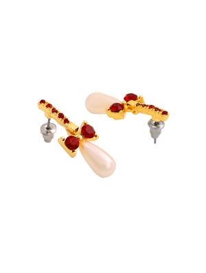 red metal drop earring - 17327696 - Standard Image - 4