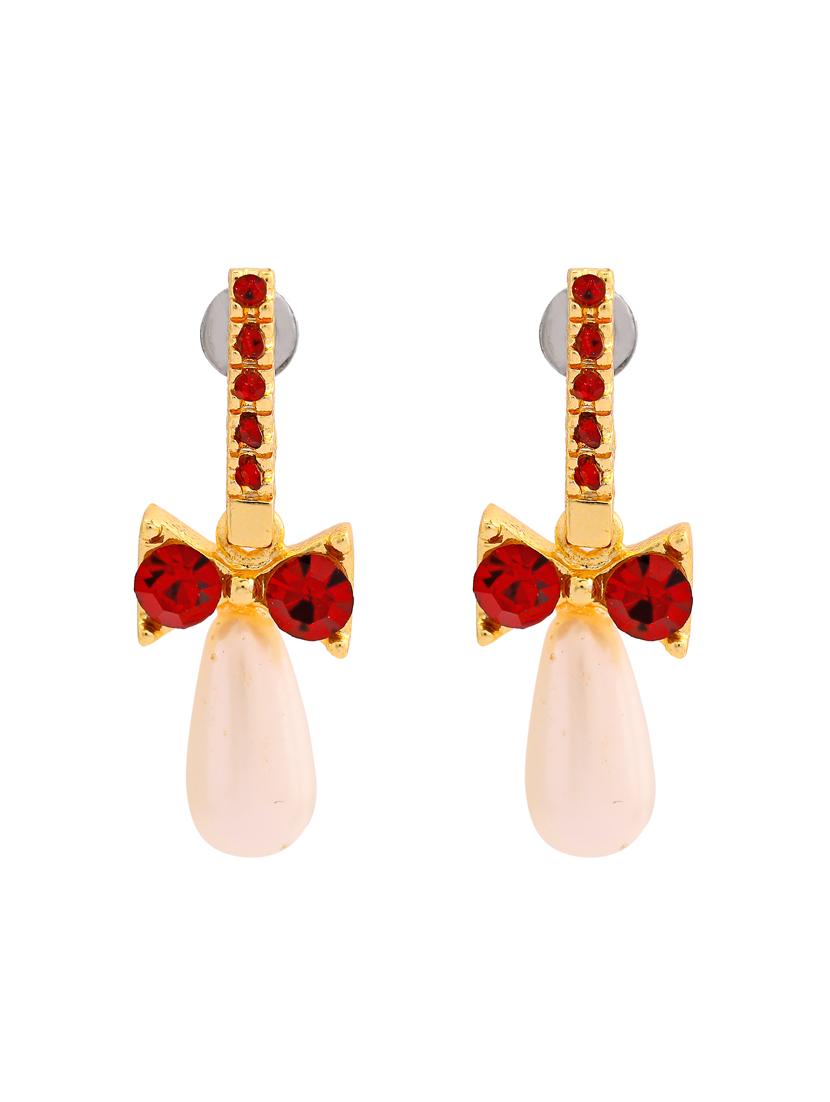 red metal drop earring - 17327696 - Zoom Image - 3