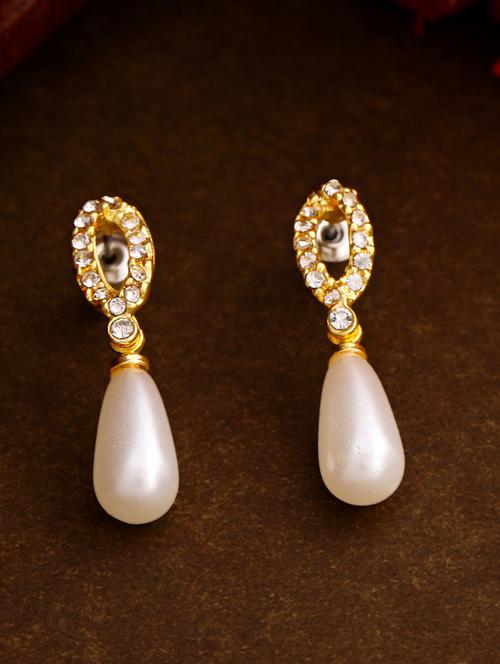 gold metal drop earring - 17327698 - Standard Image - 1